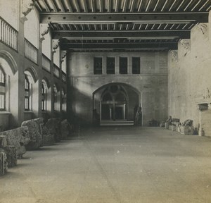 France Pierrefonds Castle Guards Room Old Stereoview Photo SIP 1910