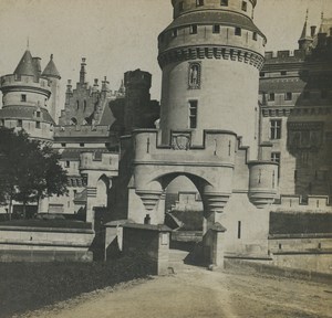 France Pierrefonds Castle Gate Old Stereoview Photo SIP 1910