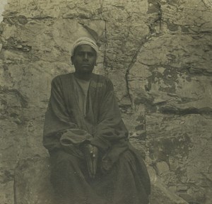 Maghreb Man Types Portrait Old Stereoview Photo 1900