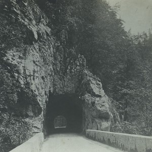 France Alps road to Grande Chartreuse Tunnel Old Stereoview Photo 1900