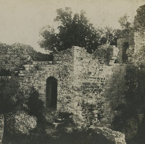 France Hyeres Castle Ruins Old Stereoview Photo SIP 1910