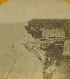 France Dieppe Puys plage & Casino Old Stereoview Photo 1880