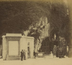 France Lourdes Grotto Old Stereoview Photo Provost 1880