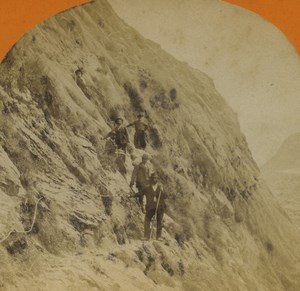 France Alps Chamonix Mauvais Pas Old Stereoview Photo Jullien 1880