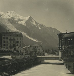 France Alps Chamonix Arve River Old Stereoview Photo Wehrli 1900