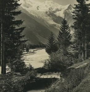 France Alps Chamonix Arve River Mont Blanc Old Stereoview Photo Wehrli 1900