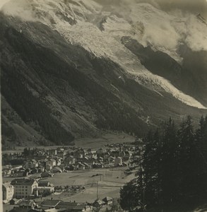 France Alps Chamonix Mont Blanc Panorama Old Stereoview Photo Wehrli 1900