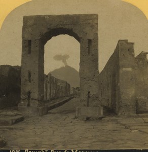 Italy Pompeii Via Mercurio Ruins Old Stereoview Photo Gabler 1880
