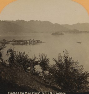 Italy Lago Maggiore Lake Isole Borromee Old Stereoview Photo Gabler 1880