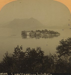 Italy Lago Maggiore Lake Isola Bella Old Stereoview Photo Gabler 1880