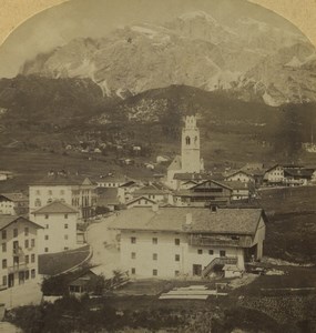 Italy Dolomites Cortina d'Ampezzo Old Stereoview Photo Gratl 1880