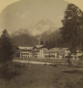 Italy South Tyrol Schluderbach Ampezzo Old Stereoview Photo Gratl 1880