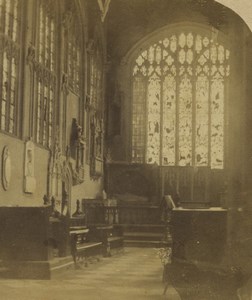 United Kingdom British Church Chapel interior Old Stereoview Photo 1860