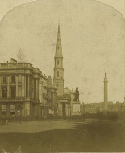 Scotland Edinburgh St Andrew's Church Monument Old Stereoview Photo 1860