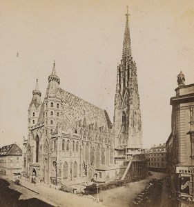 Austria Vienna St. Stephen's Cathedral Stephansdom Wien Stereoview Photo 1880