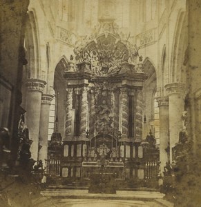 Belgium Antwerp St James Church Altar Baroque Old Stereoview Photo 1880