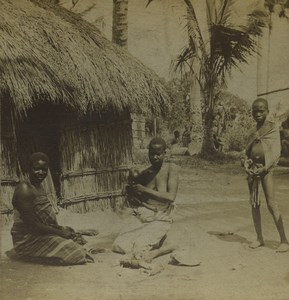 South Africa Zambezi Natives Human Types Old Stereoview Photo Kilburn 1901