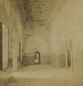 Spain Sevilla Alcazar Palace Interior Room Old Stereoview Photo 1880