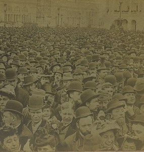 USA Chicago Columbian Exposition Opening Crowd Old Stereoview Photo Kilburn 1893