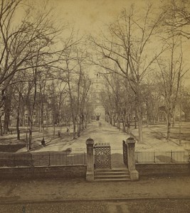 USA Philadelphia Independence Hall back Gardens Old Stereoview Photo Cremer 1876