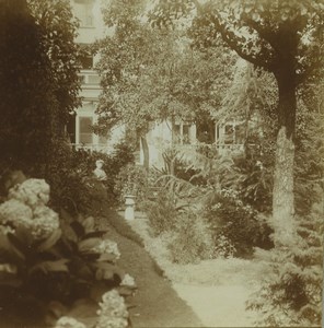 Belgium Antwerp? House & Garden Old Stereoview Amateur Photo 1916