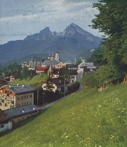Germany Berchtesgaden towards Watzmann Old Stereoview Chromoplast Bild 1910's