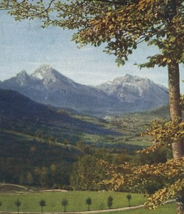 Germany on the green near Berchtesgaden Old Stereoview Chromoplast Bild 1910's