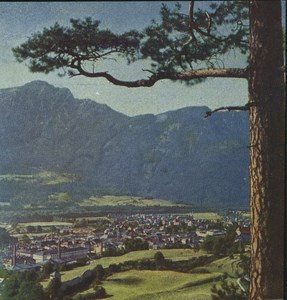 Germany Reichenhall from the south Old Stereoview Chromoplast Bild 1910's