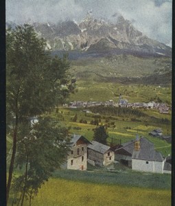 Italy Dolomites Cortina d'Ampezzo Old Stereoview Chromoplast Bild 1910's