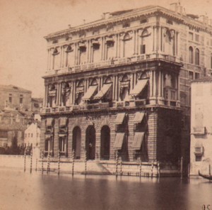 Italy Venice Palazzo Corner della Ca' Grande Old Stereo Photo Naya 1867