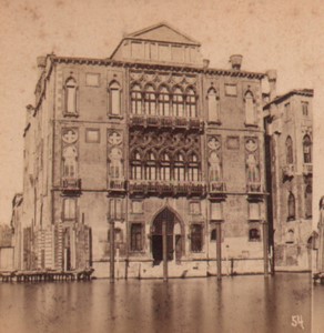 Italy Venice Palazzo Cavalli-Franchetti Old Stereo Photo Naya 1867