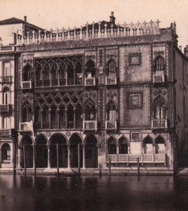 Italy Venice Ca' D'oro Palazzo Santa Sofia Old Stereo Photo Carlo Ponti 1865
