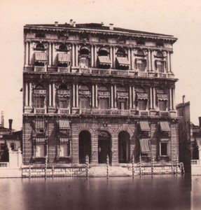 Italy Venice Palazzo Corner della Ca' Grande Old Stereo Photo Carlo Ponti 1865