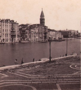Italy Venice from Santa Maria della Salute Old Stereo Photo Carlo Ponti 1865