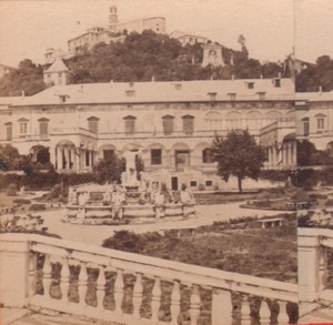 Italy Genoa gardens Old Stereo Photo Alfredo Noack 1880