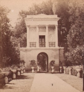 Italy Genoa Villa Pallavicini Caffe Old Stereo Photo Noack 1880