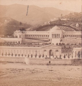 Italy Genoa Monumental Cemetery of Staglieno Old Stereo Photo Noack 1880