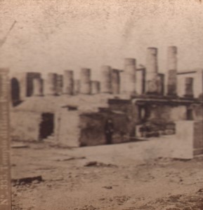 Italy Pompeii Giove Temple of Jupiter Old Stereo Photo Sommer 1880