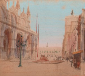 Italy Venice view from Piazzetta dei Leoncini Old Stereo Photo 1880