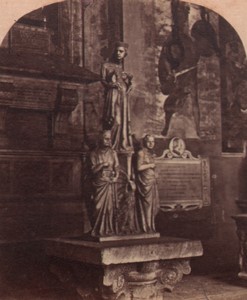 Italy Pisa Campo Santo statue Old Stereo Photo 1870