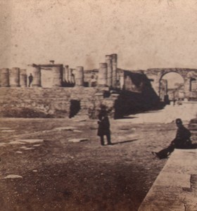Italy Pompeii Jupiter Temple Old Stereo Photo 1870