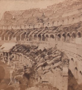 Italy Rome Colosseum Ruins Old Stereo Photo 1870