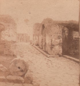 Italy Herculanum Old Stereo Photo 1870