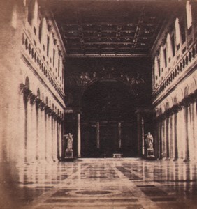 Italy Rome Basilica of Saint Paul Outside the Walls Old Stereo Photo 1865
