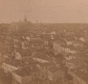 Italy Milano panorama Old Stereo Photo 1880