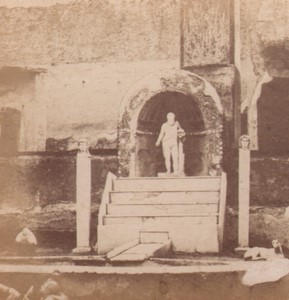 Italy Pompeii ruins Old Stereo Photo 1870 #3