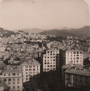 Italy Genova Genoa panorama Old Stereo Photo NPG 1910 #1