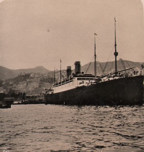 Italy Genova Genoa Ocean Liner S.S. Cincinnati Old Stereo Photo NPG 1910