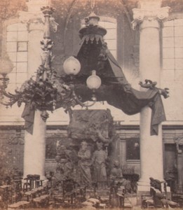 Belgium Brussels Finisterre church Pulpit Old Stereoview Photo Braun 1870