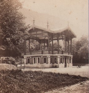 Belgium Brussels Musicians Kiosk Old Stereoview Photo Queval 1870